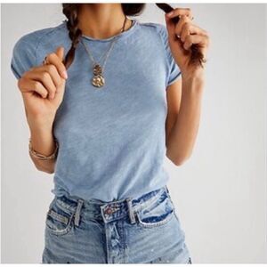 Free People We The Free Be My Baby Tee in baby blue size small NEW